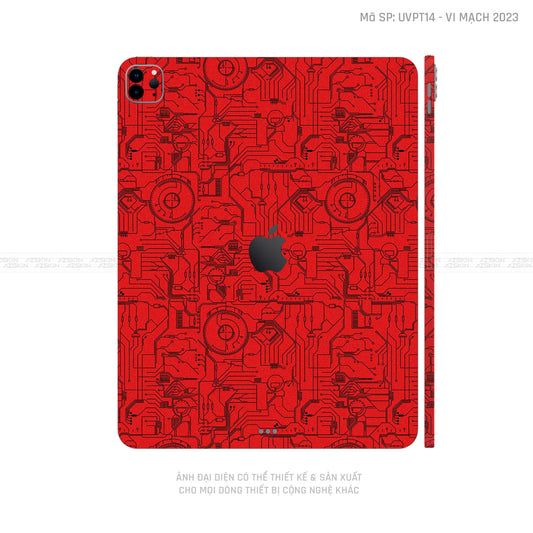 Dán Skin IPad Air Series Vân Vi Mạch 2023 Đỏ | UVPT14