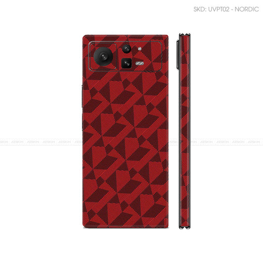 Dán Skin Điện Thoại Xiaomi Mix Fold Series Vân Nổi Nordic Đỏ | UVPT02