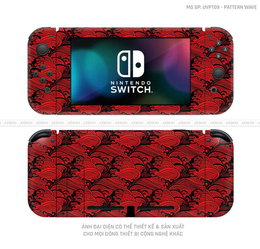 Dán Skin Máy Chơi Game Nintendo Switch Vân Pattern Wave Đỏ | UVPT09