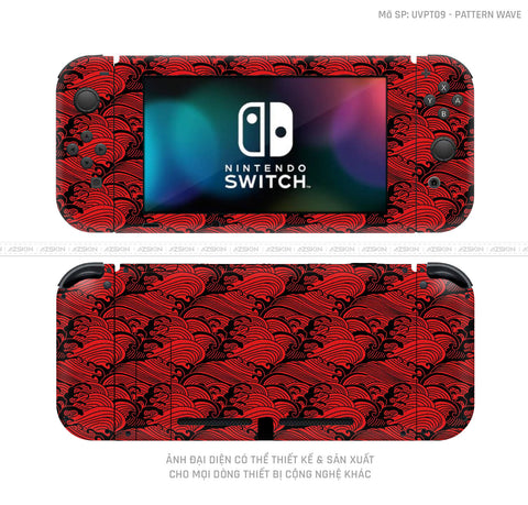 Dán Skin Máy Chơi Game Nintendo Switch Vân Pattern Wave Đỏ | UVPT09
