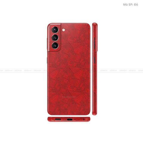 Dán Skin Galaxy S21 Series Vân Pattern AZ Đỏ | UVPT06