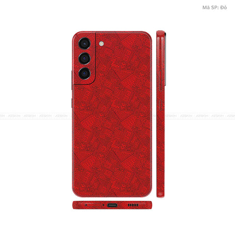 Dán Skin Galaxy S22 Series Vân Nổi Pattern AZ Đỏ | UVPT06