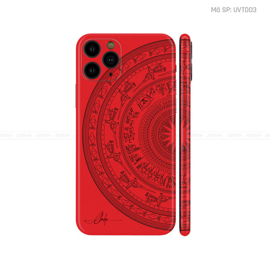 Dán Skin IPhone 11 Series Vân Trống Đồng Đỏ | UVTD03