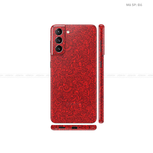 Dán Skin Galaxy S21 Series Vân Pattern Cartoon Đỏ | UVPT12