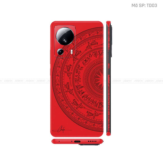 Dán Skin Xiaomi 13 Series Vân Nổi Trống Đồng Đỏ | TD03