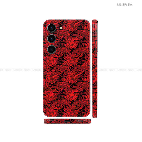 Dán Skin Galaxy S23 Series Vân Nổi Pattern Wave Đỏ | UVPT09