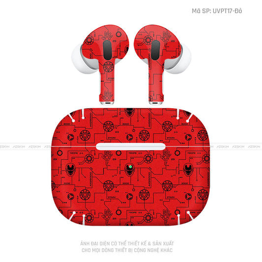 Dán Skin Tai Nghe Airpod 3 Vân IRonman Đỏ | UVPT17