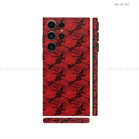 Dán Skin Galaxy S23 Series Vân Nổi Pattern Wave Đỏ | UVPT09