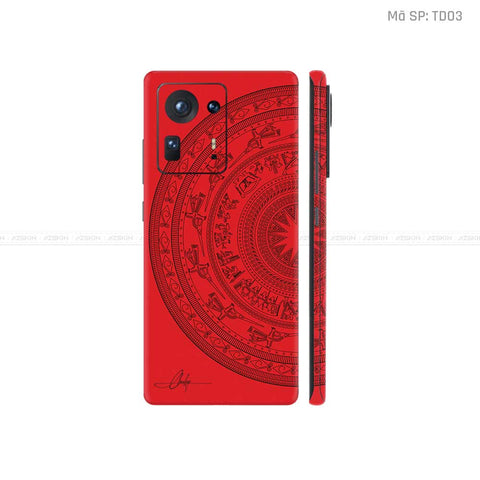 Dán Skin Điện Thoại Xiaomi Mi Mix Series Vân Nổi Trống Đồng Đỏ | TD03
