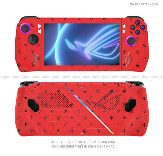 Dán Skin Máy Chơi Game Asus ROG Vân ICON Đỏ | UVPT04