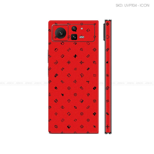 Dán Skin Điện Thoại Xiaomi Mix Fold Series Vân Nổi ICON Đỏ | UVPT04