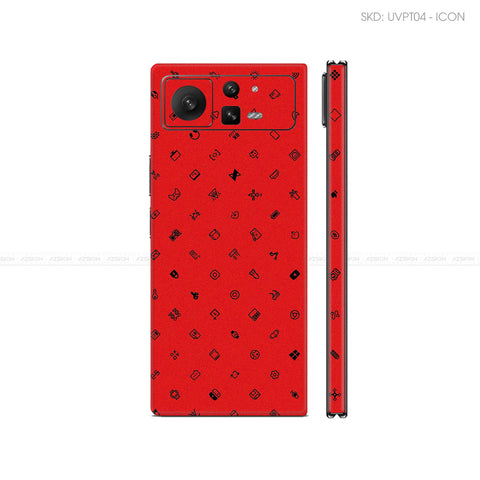 Dán Skin Điện Thoại Xiaomi Mix Fold Series Vân Nổi ICON Đỏ | UVPT04
