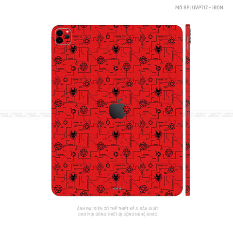 Dán Skin IPad Pro Series Vân Ironman Đỏ | UVPT17