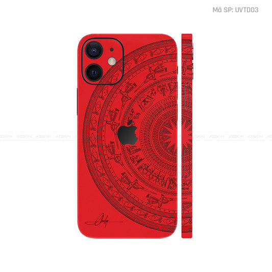 Dán Skin IPhone 12 Series Vân Trống Đồng Đỏ | UVTD03