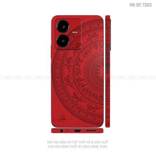 Dán Skin Vivo Y Series Vân Nổi Trống Đồng Đỏ | TD03