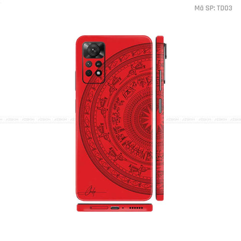 Dán Skin Xiaomi Redmi Note 11 Series Vân Nổi Trống Đồng Đỏ | TD03
