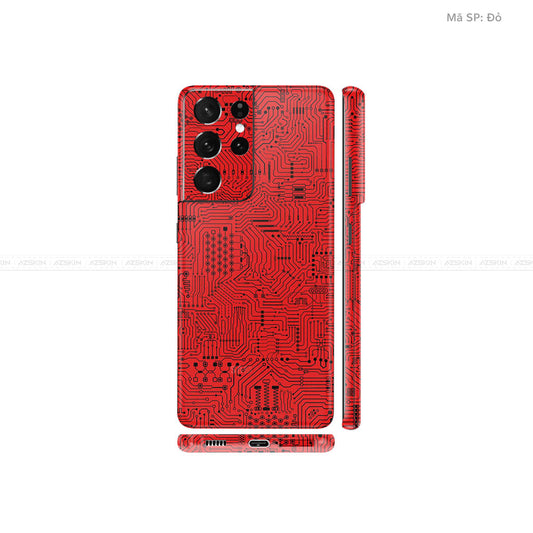 Dán Skin Galaxy S21 Series Vân Vi Mạch Đỏ | UVPT01