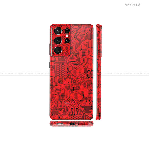 Dán Skin Galaxy S21 Series Vân Vi Mạch Đỏ | UVPT01