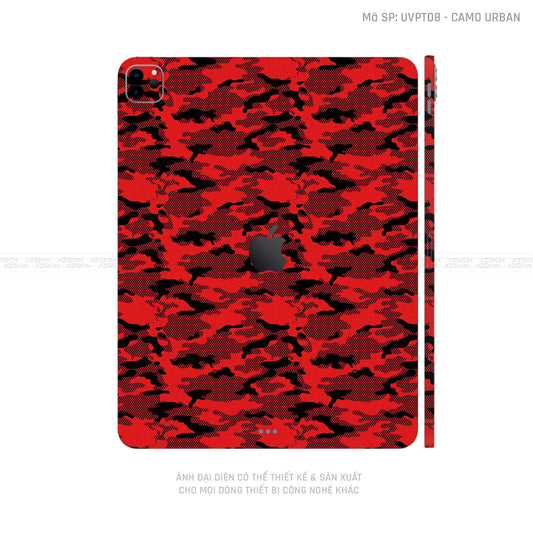 Dán Skin IPad Air Series Vân Camo Urban Đỏ | UVPT08