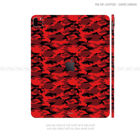 Dán Skin IPad Air Series Vân Camo Urban Đỏ | UVPT08