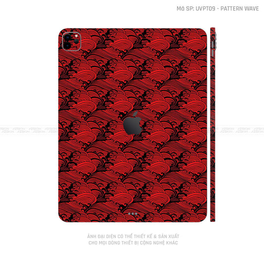 Dán Skin IPad Air Series Vân Pattern Wave Đỏ | UVPT09