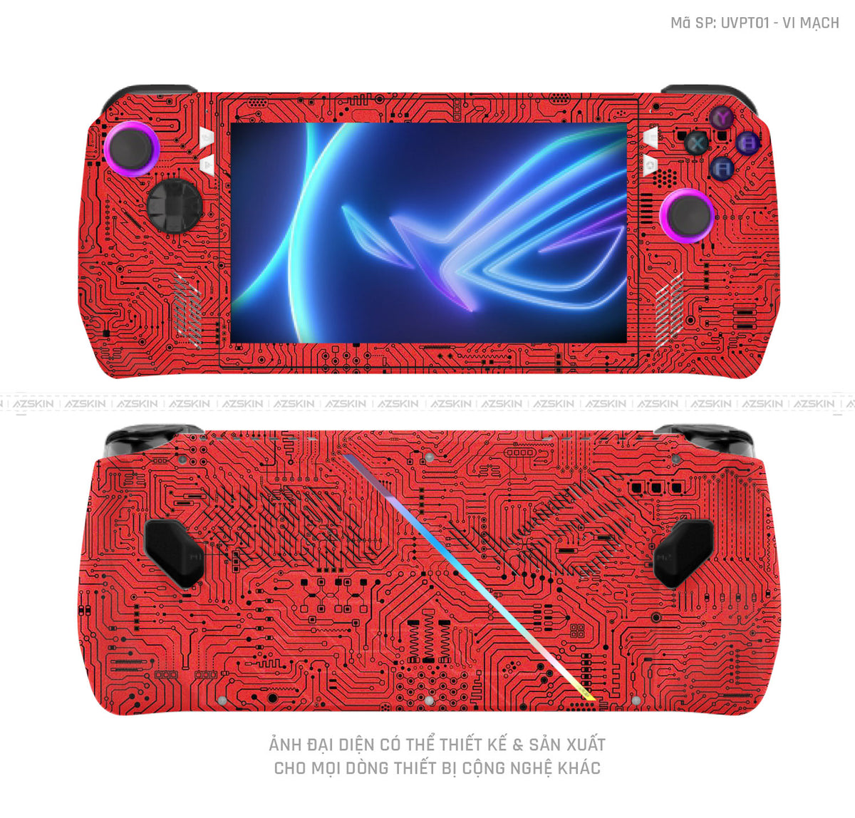 Dán Skin Máy Chơi Game Asus ROG Vân Vi Mạch Đỏ | UVPT01
