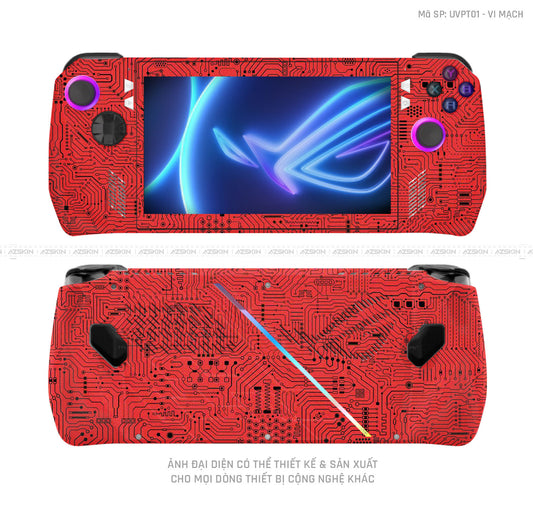 Dán Skin Máy Chơi Game Asus ROG Vân Vi Mạch Đỏ | UVPT01