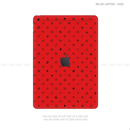 Dán Skin IPad Gen Series Vân ICON Đỏ | UVPT04