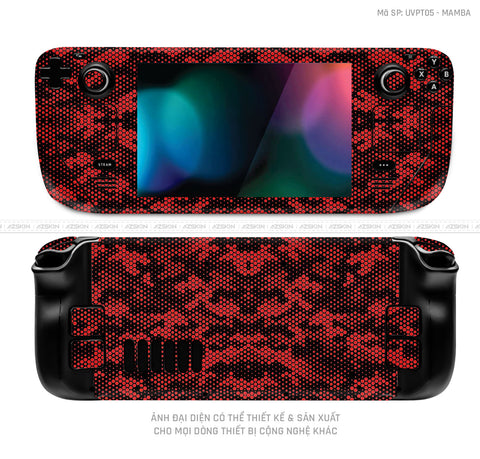 Dán Skin Máy Chơi Game Steam Deck Vân Mamba Đỏ | UVPT05