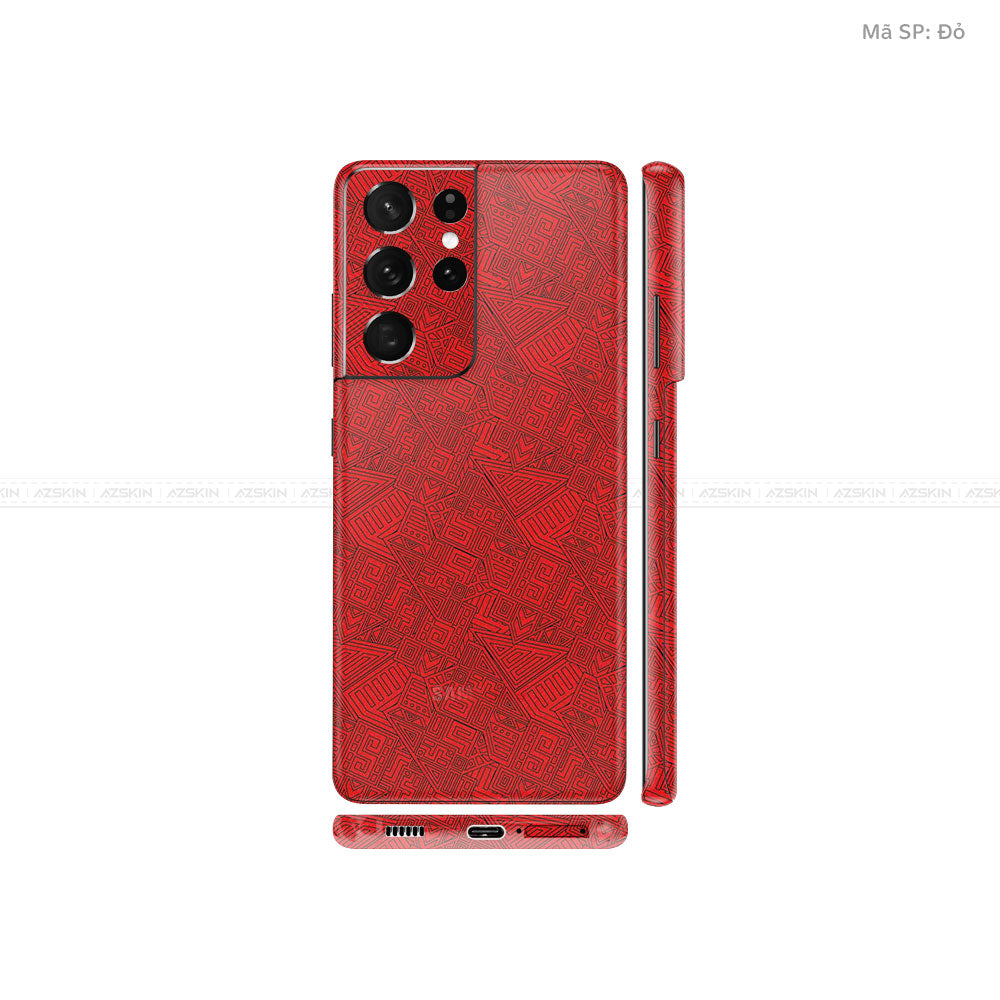 Dán Skin Galaxy S21 Series Vân Pattern AZ Đỏ | UVPT06