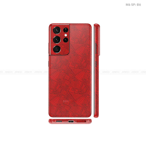 Dán Skin Galaxy S21 Series Vân Pattern AZ Đỏ | UVPT06