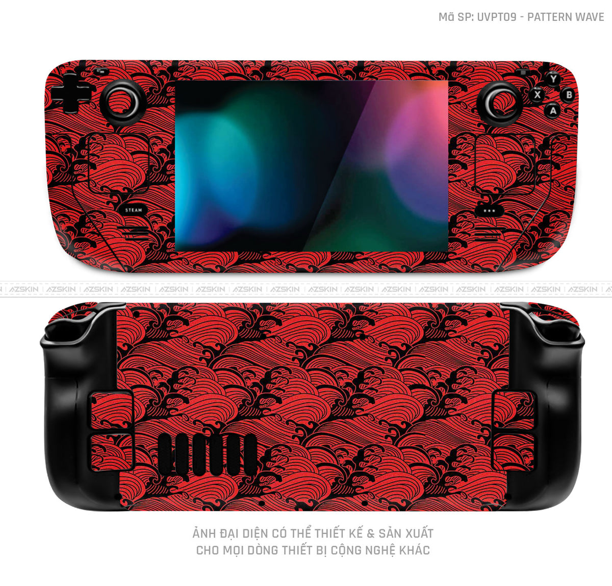 Dán Skin Máy Chơi Game Steam Deck Vân Pattern Wave Đỏ | UVPT09