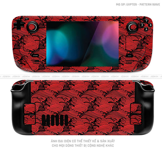 Dán Skin Máy Chơi Game Steam Deck Vân Pattern Wave Đỏ | UVPT09