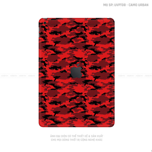 Dán Skin IPad Gen Series Vân Camo Urban Đỏ | UVPT08