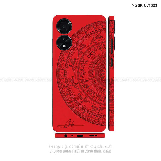 Miếng Dán Skin Điện Thoại OPPO A Series Vân Trống Đồng Đỏ | UVTD03