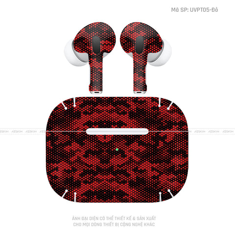 Dán Skin Tai Nghe Airpod 3 Vân Mamba Đỏ | UVPT05