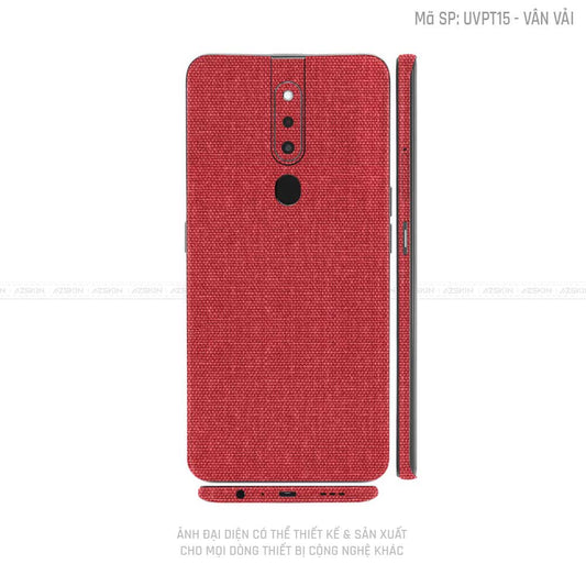 Miếng Dán Skin Điện Thoại OPPO F Series Vân Vải Đỏ | UVPT15