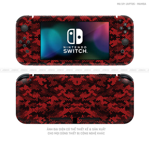 Dán Skin Máy Chơi Game Nintendo Switch Vân Mamba Đỏ | UVPT05