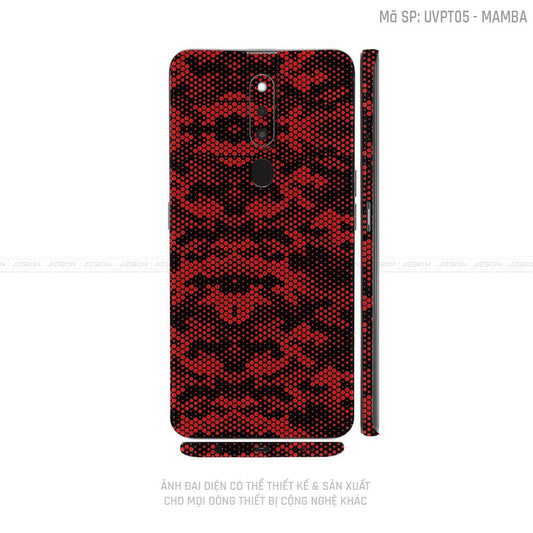 Miếng Dán Skin Điện Thoại OPPO F Series Vân Mamba Đỏ | UVPT05