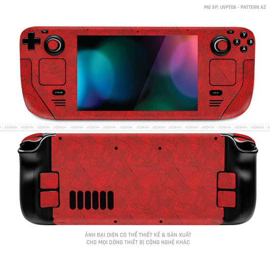 Dán Skin Máy Chơi Game Steam Deck Vân Pattern AZ Đỏ | UVPT06