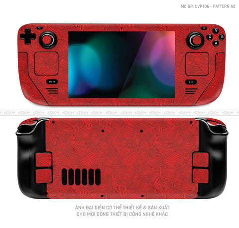 Dán Skin Máy Chơi Game Steam Deck Vân Pattern AZ Đỏ | UVPT06