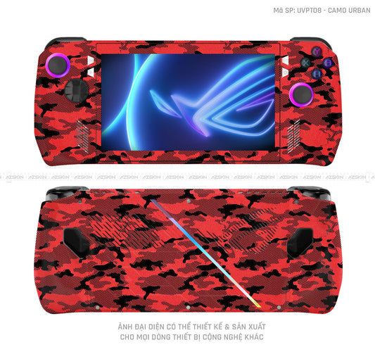 Dán Skin Máy Chơi Game Asus ROG Vân Camo Urban Đỏ | UVPT08
