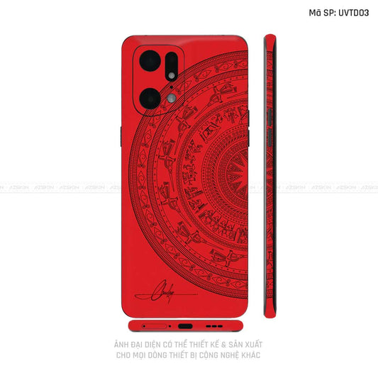 Miếng Dán Skin Điện Thoại OPPO Find X Series Vân Trống Đồng Đỏ | UVTD03