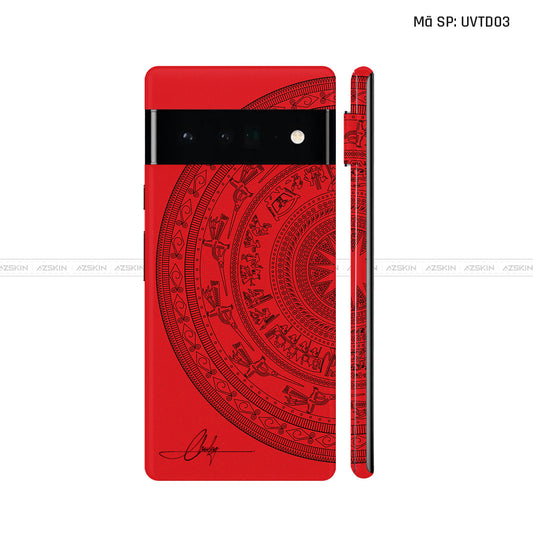 Dán Skin Google Pixel 6 Series Vân Trống Đồng Đỏ | UVTD03