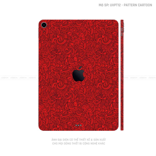 Dán Skin IPad Mini Series Vân Nổi Cartoon Đỏ | UVPT12