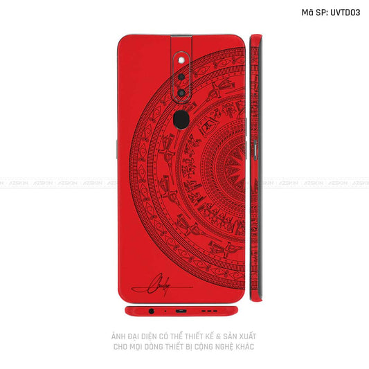 Miếng Dán Skin Điện Thoại OPPO F Series Vân Trống Đồng Đỏ | UVTD03