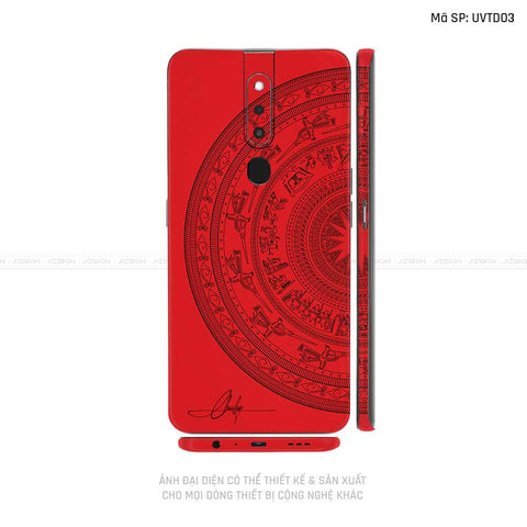 Miếng Dán Skin Điện Thoại OPPO F Series Vân Trống Đồng Đỏ | UVTD03