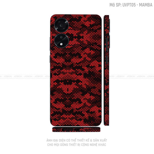 Miếng Dán Skin Điện Thoại OPPO A Series Vân Nổi Mamba Đỏ | UVPT05