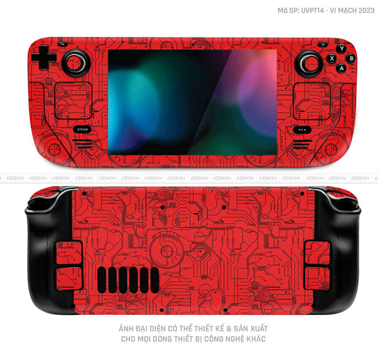 Dán Skin Máy Chơi Game Steam Deck Vân Vi Mạch 2023 Đỏ | UVPT14