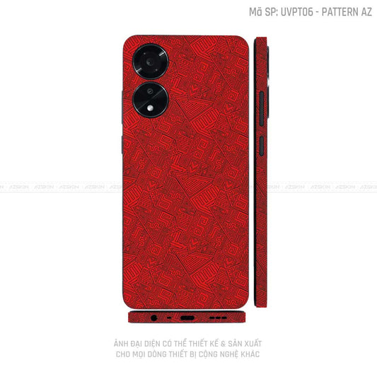 Miếng Dán Skin Điện Thoại OPPO A Series Vân Nổi Pattern AZ Đỏ | UVPT06